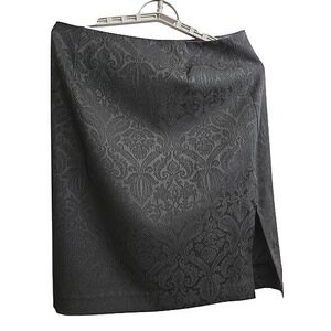 Peck &‎ Peck Collection Black Damask Skirt Women's Size 10 Career Office